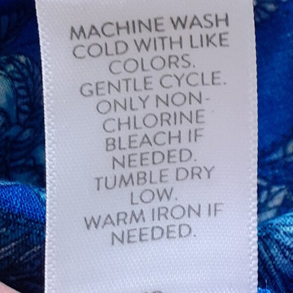 J. Jill Oversized Split-Neck Top in Royal Blue Thriving Jacobean Size S - Picture 8 of 11